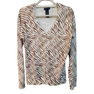 Birdy & Grace Zebra Zip Up Cardigan M